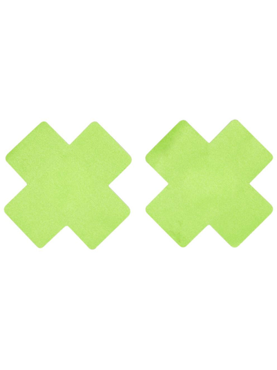 Fever Cross Nipple Pasties, Lime