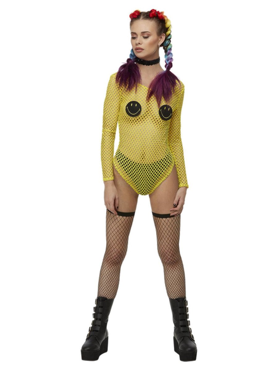 Smiley Fishnet Bodysuit Costume