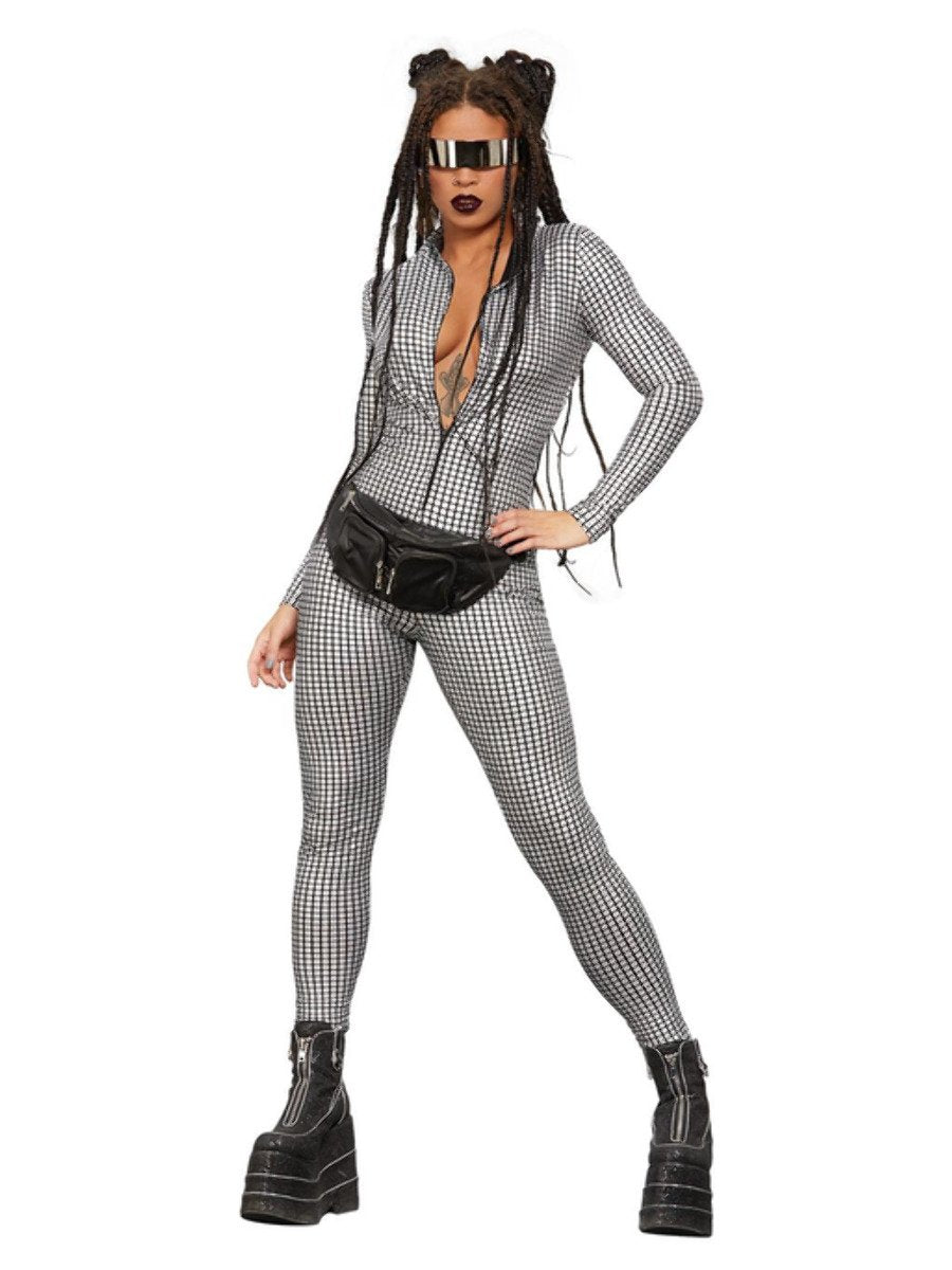 Fever Miss Whiplash Disco Holographic Costume