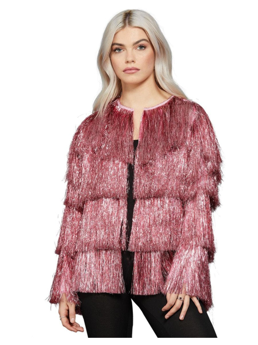 Fever Tinsel Festival Jacket, Pink