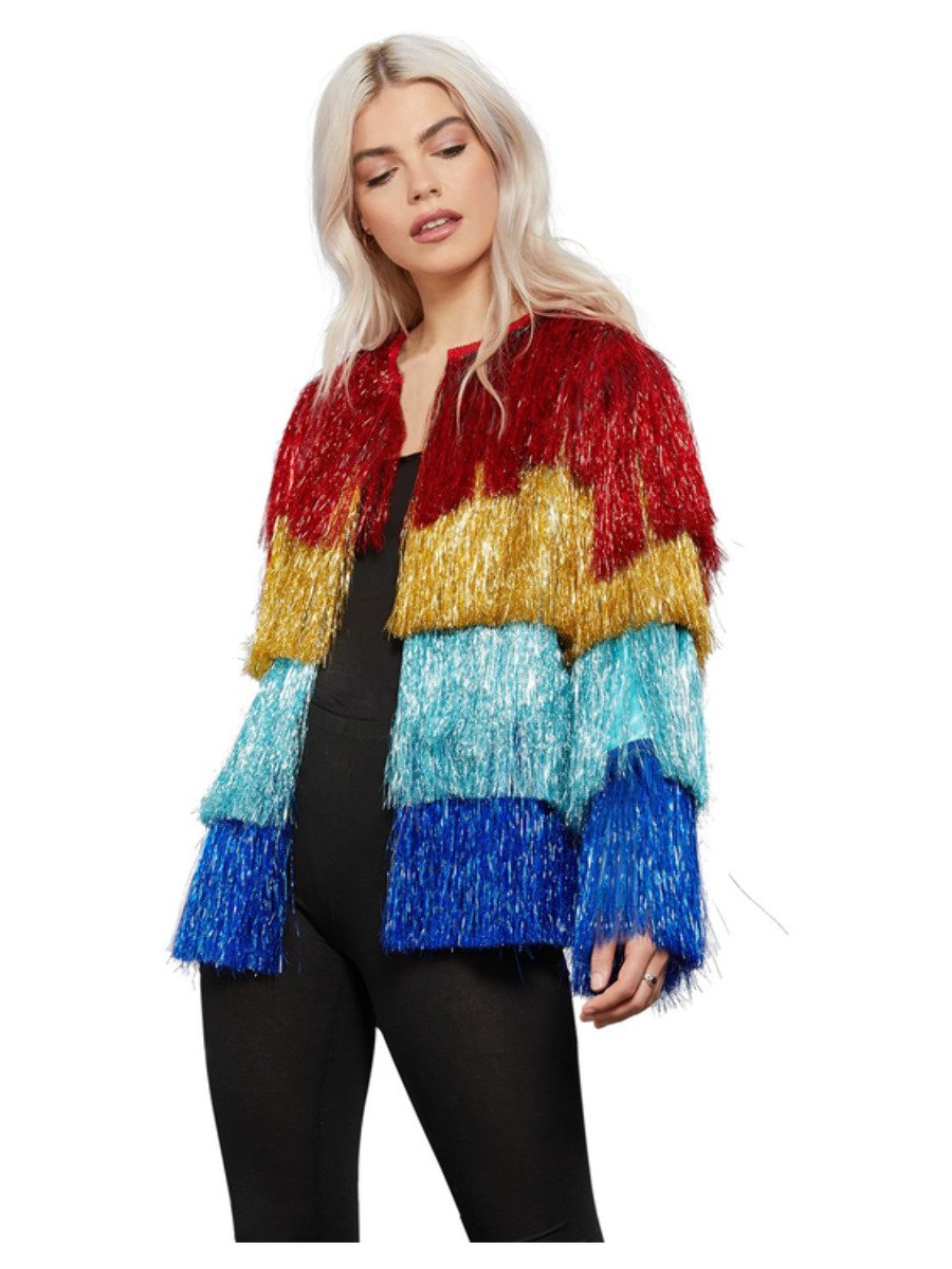 Fever Tinsel Festival Jacket, Rainbow