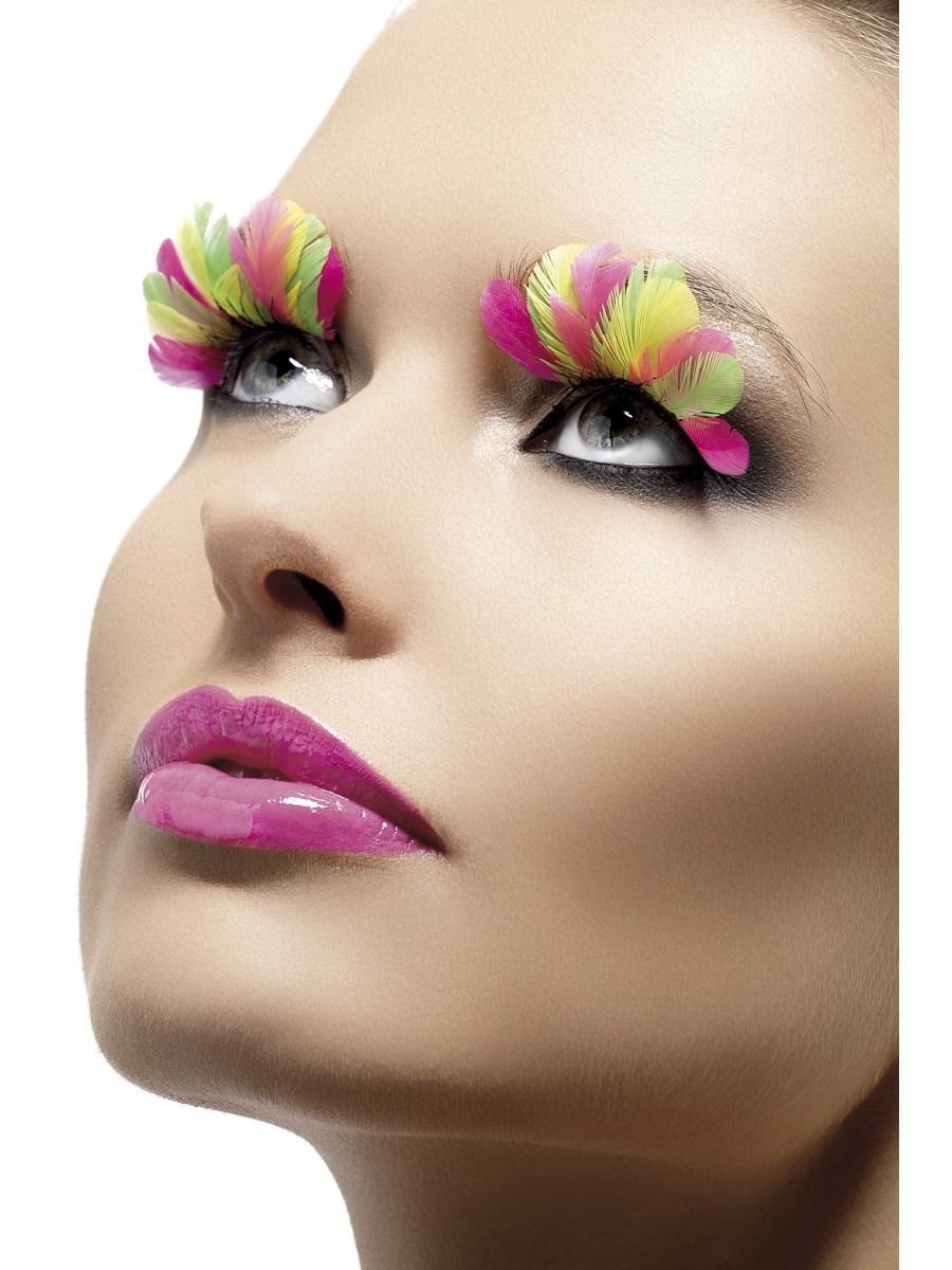 Multi Coloured Feather Eyelashes