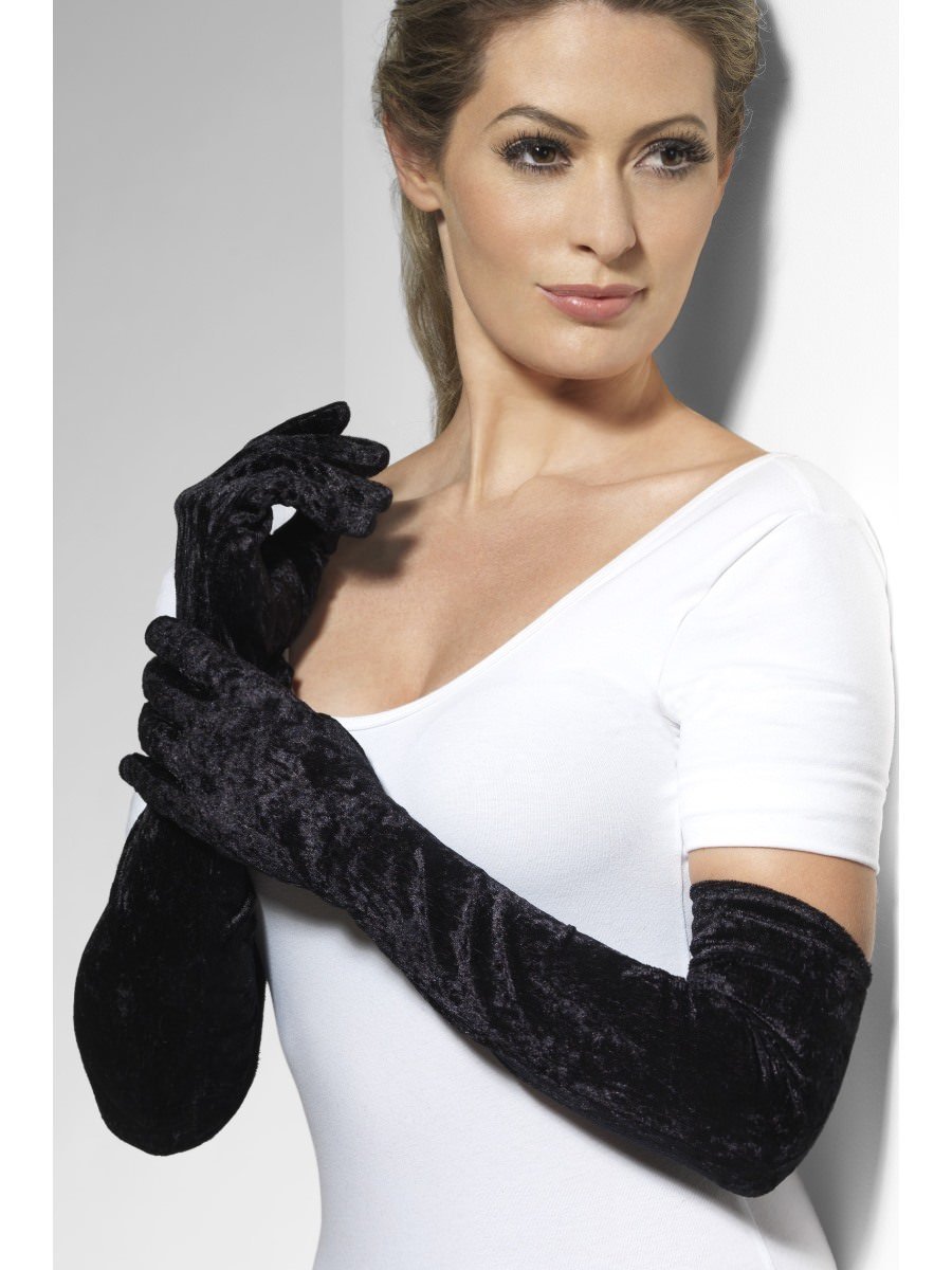 Velveteen Gloves Black