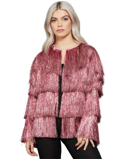 Fever Tinsel Festival Jacket, Pink