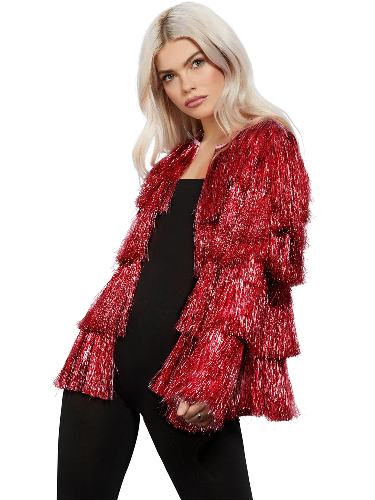 Fever Tinsel Festival Jacket, Red