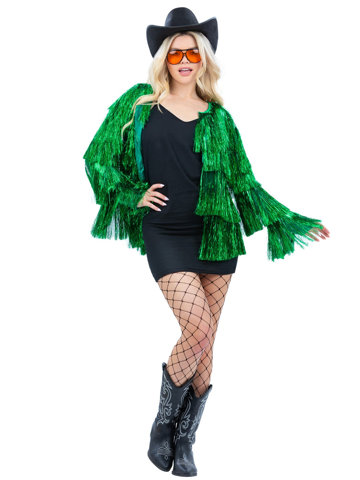 Fever Tinsel Festival Jacket, Green