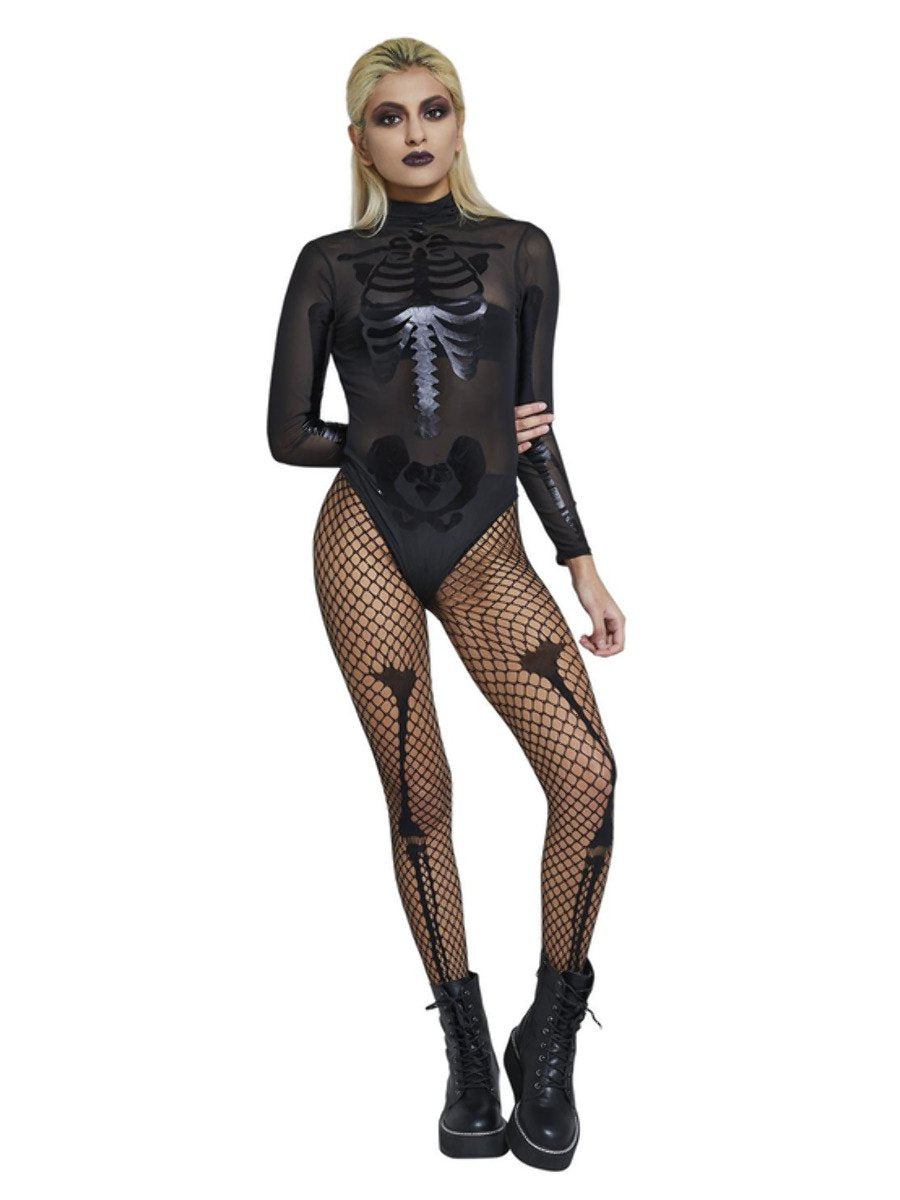 Fever Sheer Skeleton Costume, Black Alternate 2