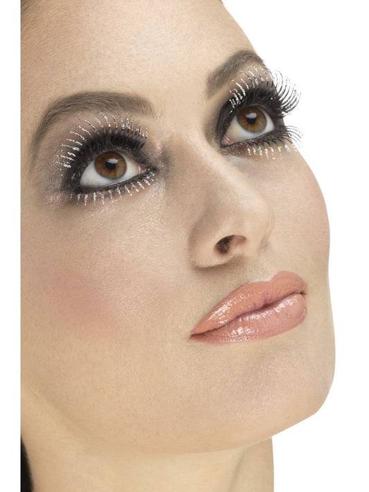 Eyelashes, Silver, Top & Bottom Set, Glitter