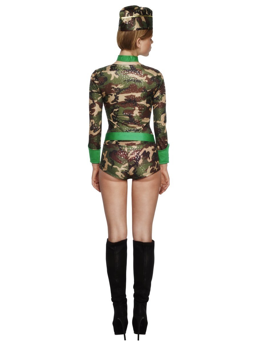 Fever Combat Chick Costume Back View