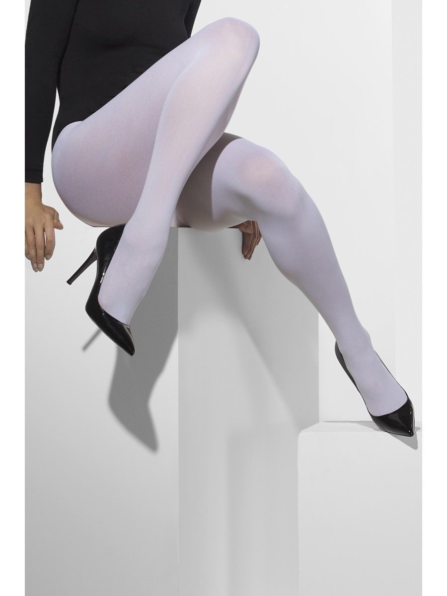 White Opaque Tights - 42739   - Fever Collection